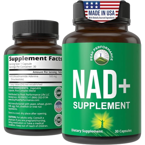 Ultra High Purity NAD Supplement For Women And Men. NAD+ Similar To Nicotinamide Riboside. Supports Energy, Brain Function, Healthy Aging & Longevity. Third Party Tested Non-GMO Supplements