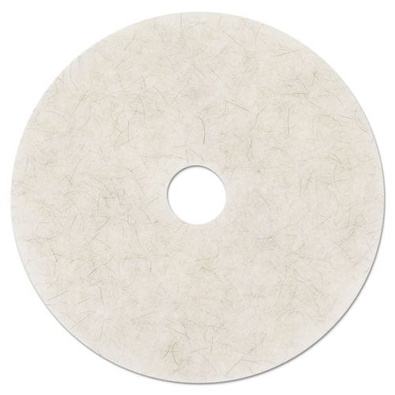 Ultra High-Speed Natural Blend Floor Burnishing Pads 3300, 20" Diameter, White, 5/carton | Bundle of 2 Cartons