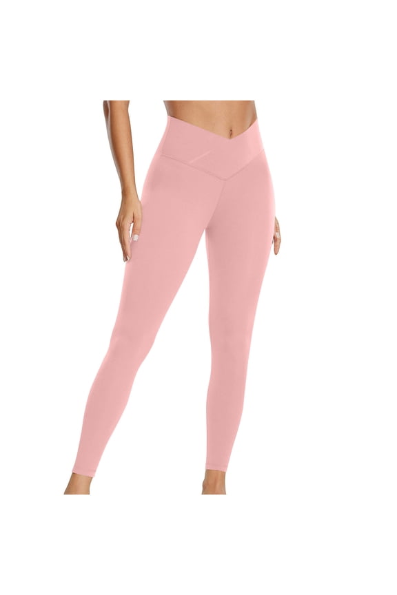 Leggings for Women V Crossover High Waist Leggings Workout Leggings for Women Butt Lifting Gym Yoga Leggings Pants