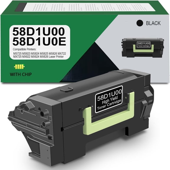 Ultra High Yield 58D1U00 Toner Cartridge Campatible Lexmark 58D1U00 58D1U0E Toner Work for MS725 MS823 MS824 MS825 MS826 MX722 MX725 MX822 MX824 MX826 Printer Toner