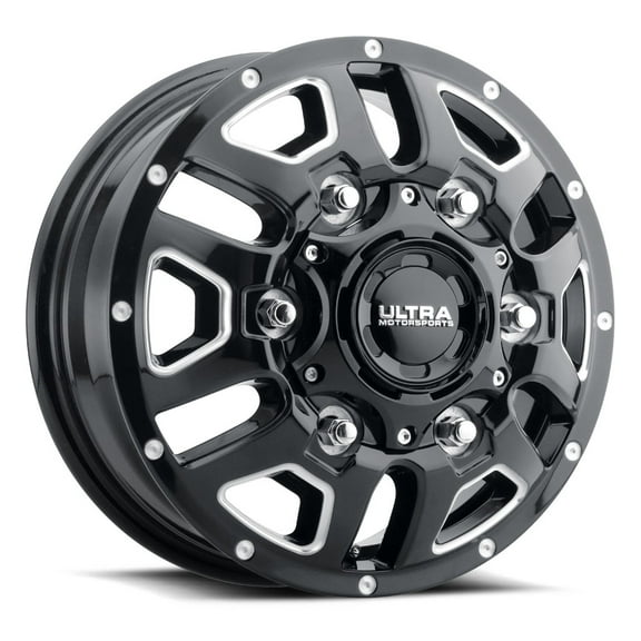 Ultra Hunter Dually Van Front 16x6 6x180 +0mm Black/Milled Wheel Rim 16" Inch