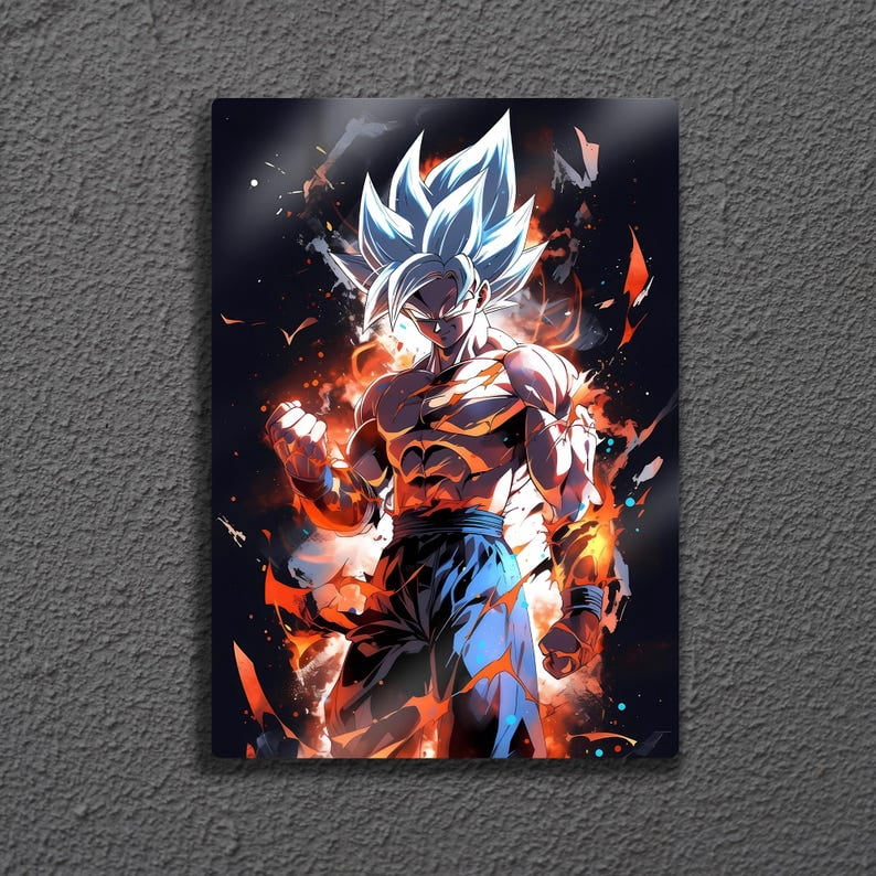 Ultra Instinct Goku Anime Wall Art Dragon Ball Powerful Saiyan Battle ...