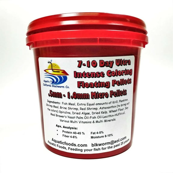 Ultra Intense Color Enhancing .5mm-1mm Floating Pellets for Discus, Cichlids, All Tropical Fish…500g / 1.1-lbs
