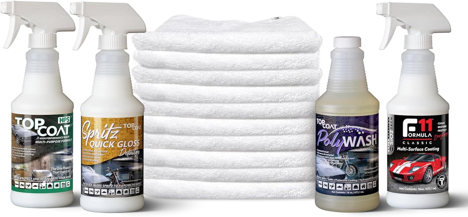 Ultra Kit with PolyWash, Spritz, HPS, F11 Top Coat and 10 Microfiber