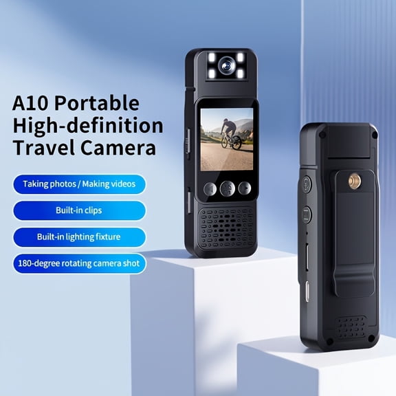 Ultra-Light 1080P Action Camera for Cycling: 360 Rotating Lens, Image Stabilization, Long Battery, USB Charging, Wearable Vlog Camera