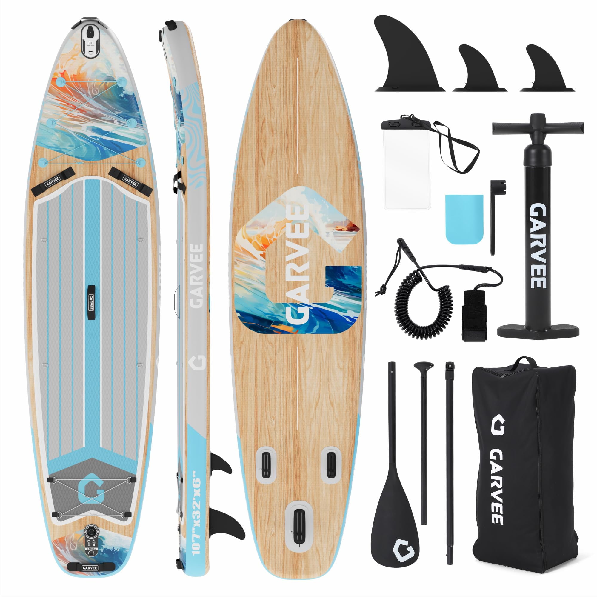 Ultra-Light Inflatable Stand Up Paddle Board with Premium SUP Paddleboard Accessories, Wide Stable Design, Non-Slip Comfort Deck for All Skill Levels Water Sports & Fishing