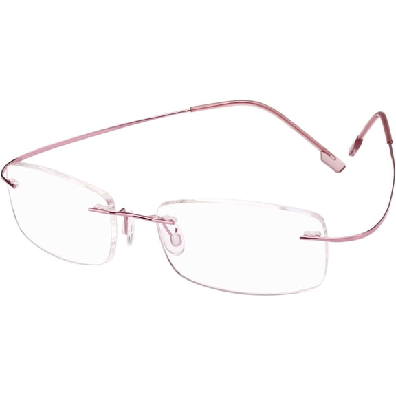 Ultra Light Memory Titanium Alloy Rimless Flexible Reading Glasses Gold Slim Reader