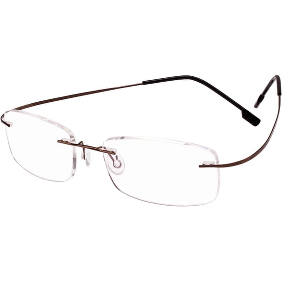 Ultra Light Memory Titanium Alloy Rimless Flexible Reading Glasses Gold Slim Reader