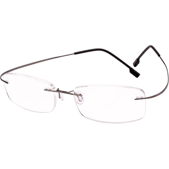 Ultra Light Memory Titanium Alloy Rimless Flexible Reading Glasses Gold Slim Reader