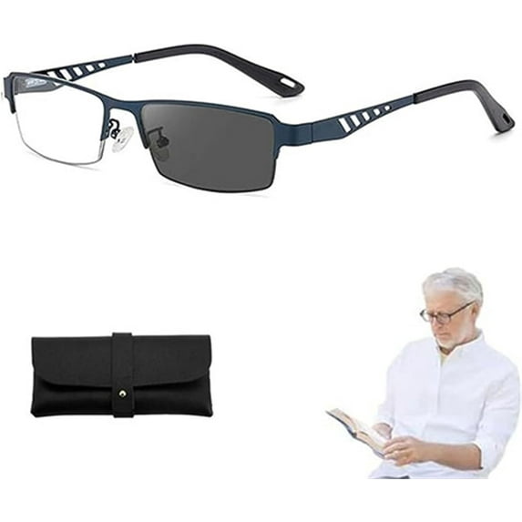 Ultra-Light Multi-Focal Photochromic Reading Glasses, Color-Changing Anti-Blue Light Glasses