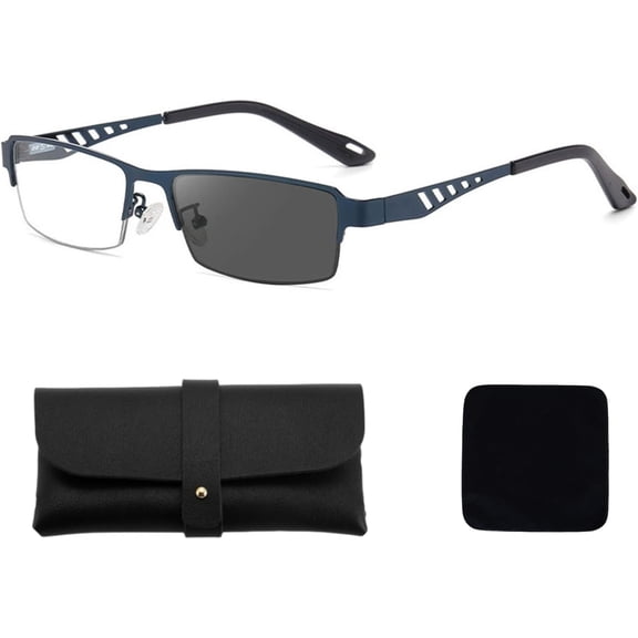 Ultra-Light Multi-focal Photochromic Reading Glasses, Color-Changing Anti-Blue Light Glasses