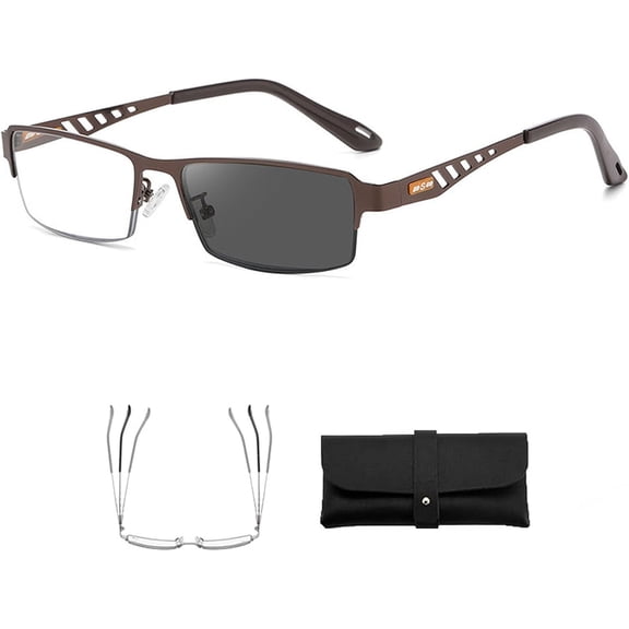 Ultra-Light Multi-focal Photochromic Reading Glasses, Color-Changing Anti-Blue Light Presbyopia Glasses