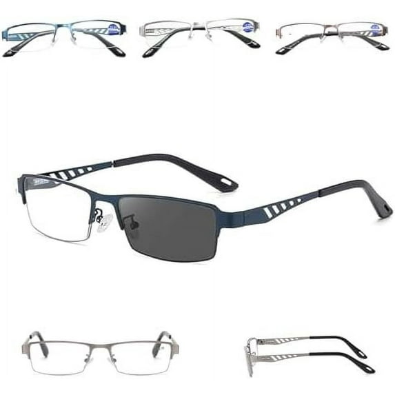Ultra-Light Multi-focal Photochromic Reading Glasses, Plyarbour Intellireaders, Progressive Reading Glasses Men