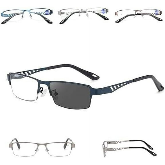 Ultra-Light Multi-focal Photochromic Reading Glasses, Plyarbour Intellireaders, Progressive Reading Glasses Men