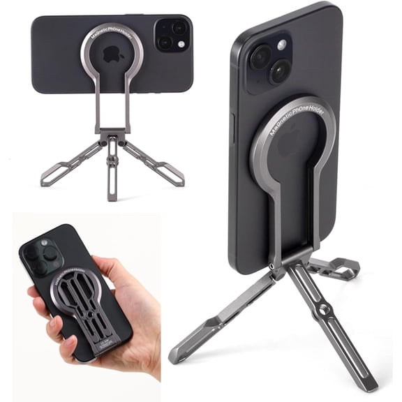Ultra-Light and Portable Magnetic Pocket Foldable Tripod for iPhone 17/air/16/15/14/13/12Plus, Pro,Pro Max SeriesMulti-Purpose Phone Stand for iPhone