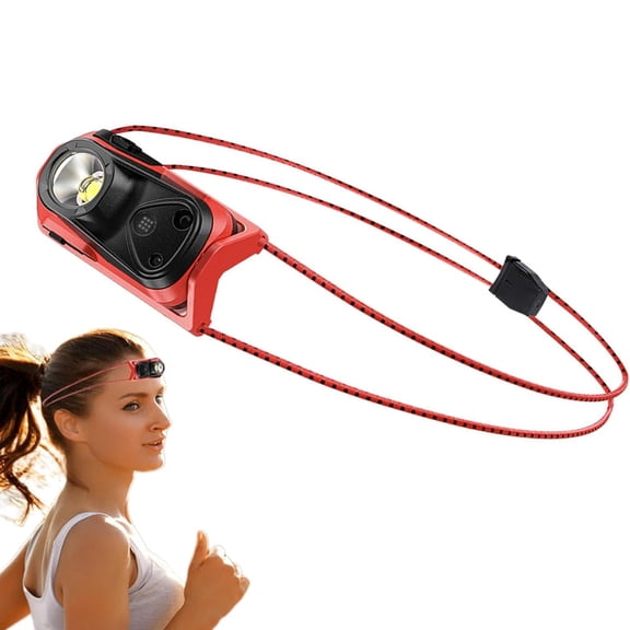 Ultra Light & Rechargeable Headlamp with 1000 Lumens, LED Headlight with White Red Light, Waterproof Motion Sensor Head Lamp, 6 Mode for Outdoor Running, Repairing, Fishing, Walking Dog, Red