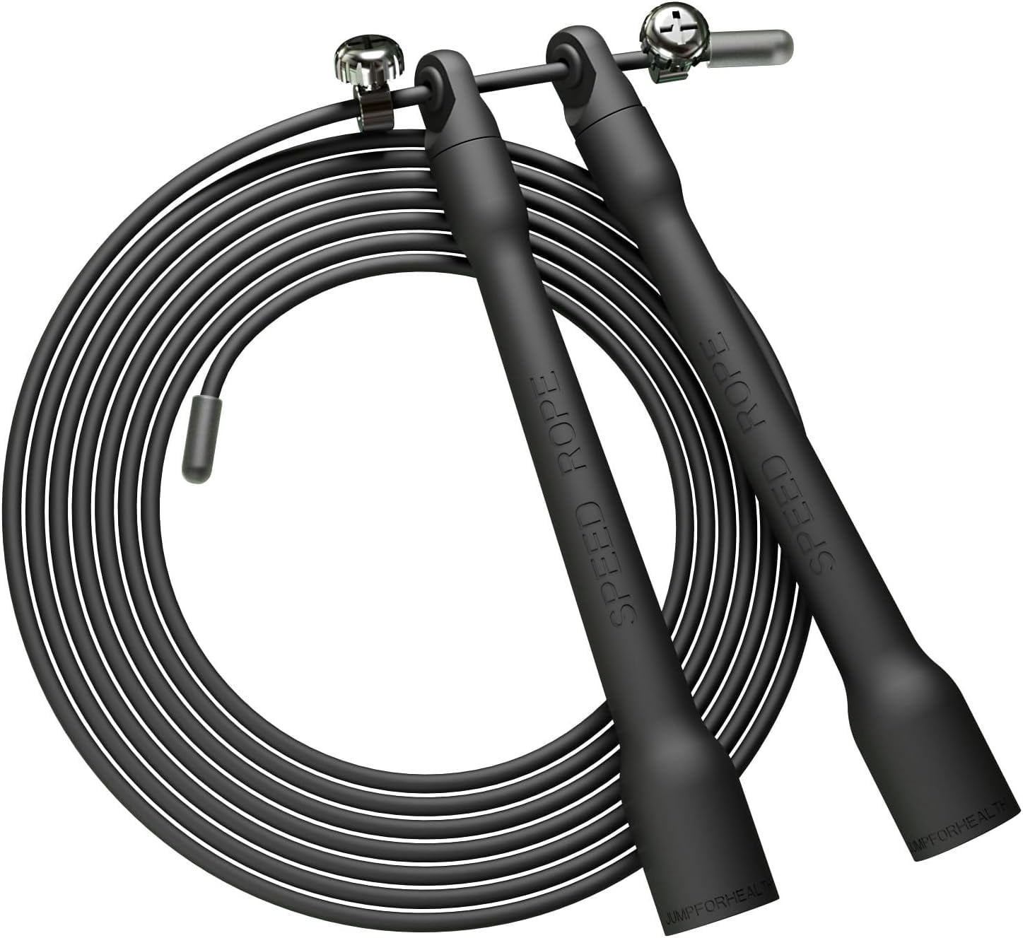 Ultra-Light Speed Rope Jump Rope with Black Ergonomic Handles,PVC Cable, Adjustable Length, for Cardio Training, CrossFit, Boxing