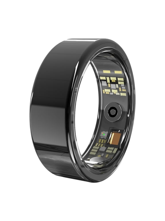 Tracking Ring, Suitable for Both Men and Women, 5ATM Waterproof, Activity/Sleep/Temperature Monitoring, Family Care Mode, Compatible with Android and iOS.Black