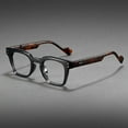 thumbnail image 1 of Ultra-Lightweight 24g Non-Slip Glasses - Retro Black frame & Tortoiseshell Temples, Full-Rim PC Frame for Office, Gaming, Everyday - Non-Prescription Eyewear for Men & Women, Gaming Gear, Classic Sty, 1 of 9
