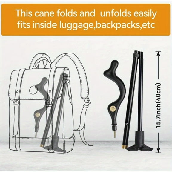 Ultra-Lightweight Aluminum Trekking Pole, Adjustable Folding Stick with Ergonomic Grip for Hiking, Backpacking, Travel, Compact Durable Design