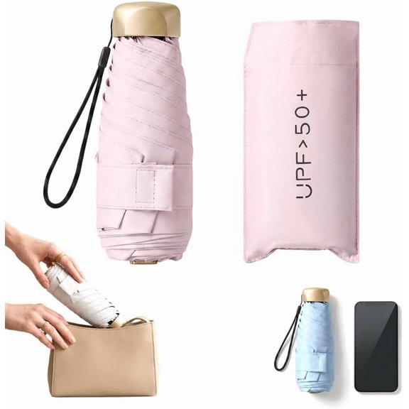 Ultra Lightweight Compact All Weather Umbrella, 2026 New Compact Travel Umbrella with Case, Portable Mini Folding Umbrella for Purse