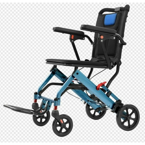 Ultra Lightweight Elderly Transport Wheelchair Weighs,Portable Lightweight Folding Transport Chair, Removable Flip Armrests, with Locking Handbrake&Removable Flip Armrests, Swinging Footrests, Support