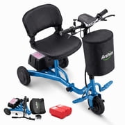 Ultra-Lightweight Foldable Mobility Scooters for Seniors & Adults,All Terrain Mobility Scooter with 300lbs,Electric Wheelchair Strong Device for Travel,2 Batteries,Variable SpeedPurple