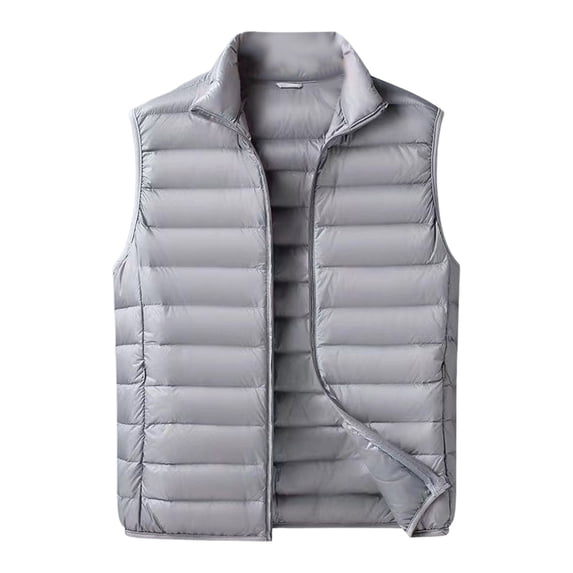 Ultra Lightweight Packable Down Vest Men Slim Fit Stand Collar Zip Up Sleeveless Jacket Puffer Body Warmer Coat