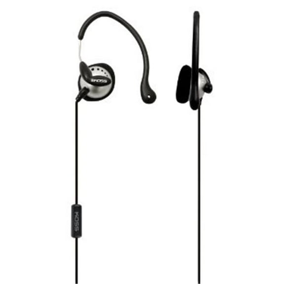 Ultra Lightweight SPort Ear-Clip Headphones with In-Line Mic - Black, Silver