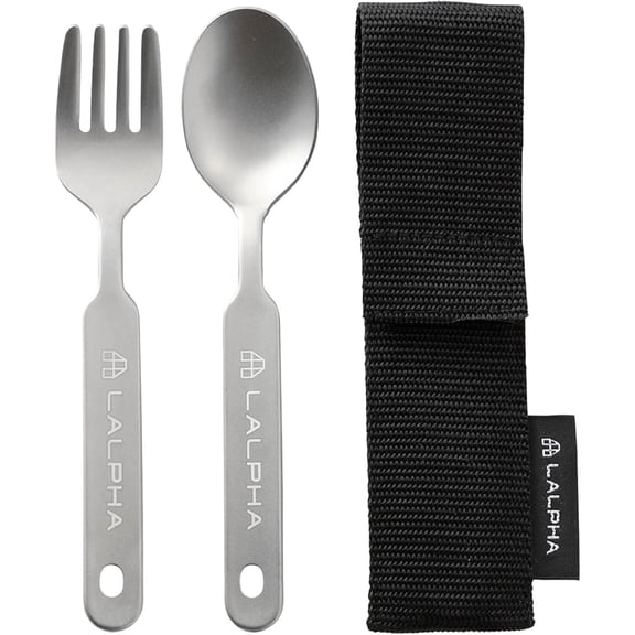 Ultra-Lightweight Titanium Cutlery Set - Made in Tsubame-Sanjo, Includes Spoon and Fork with Storage Case for Backpacking