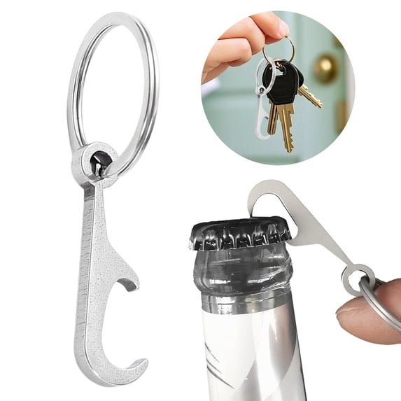 Ultra-Lightweight Titanium Keychain Bottle Opener – Rust-Proof Mini Beer Opener Tool with Key Ring for Camping, Travel, EDC, Compact & Durable (1PC)