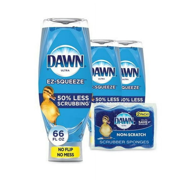 Ultra Liquid Dish Detergent, Dawn Original, 22 oz E-Z Squeeze Bottle, 6/Carton (02367)