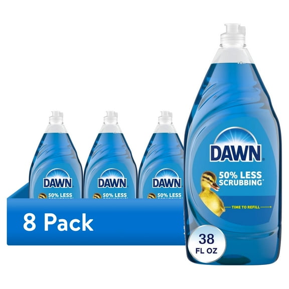 (8 pack) Dawn Ultra Dish Soap Liquid, Dishwashing Liquid, Grease Removal, Original, 38oz