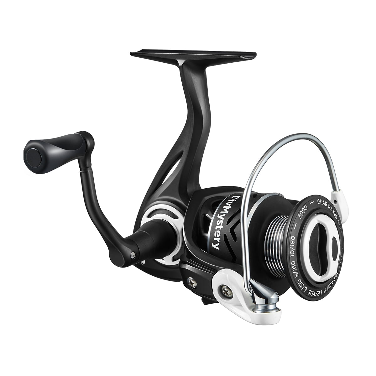 Ultra Lite Spinning fishing Reel, Smooth Performance, Black and White