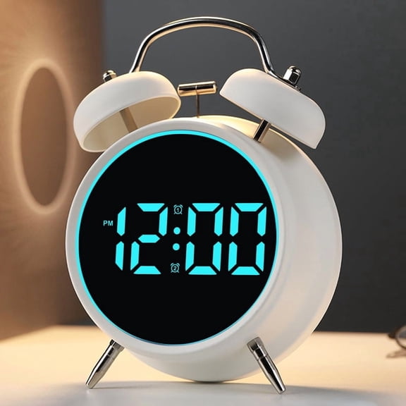 Ultra-Loud Alarm Clock with Powerful Metal Chime Essential for Heavy Sleepers Multi-Functional Plug-In Alarm Clock
