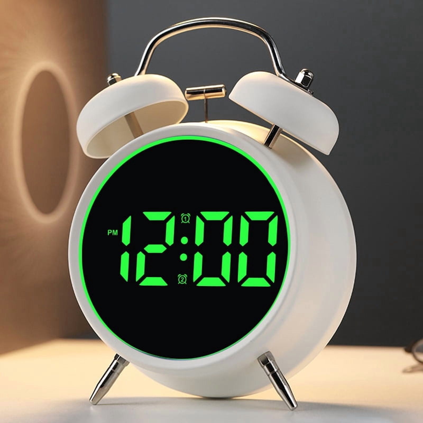 Ultra-Loud Alarm Clock with Powerful Metal Chime Essential for Heavy Sleepers Multi-Functional Plug-In Alarm Clock
