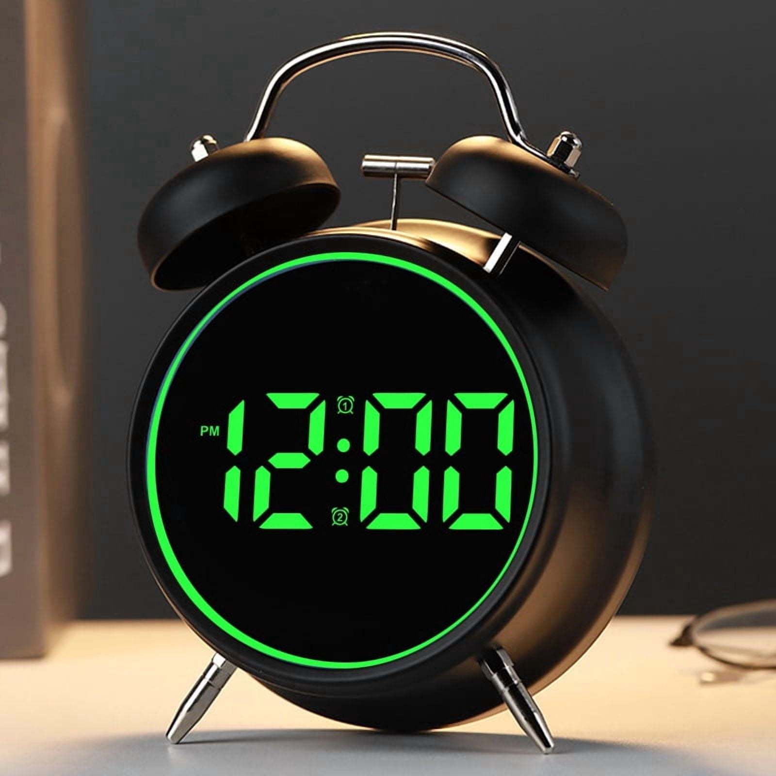 Ultra-Loud Alarm Clock with Powerful Metal Chime Essential for Heavy Sleepers Multi-Functional Plug-In Alarm Clock