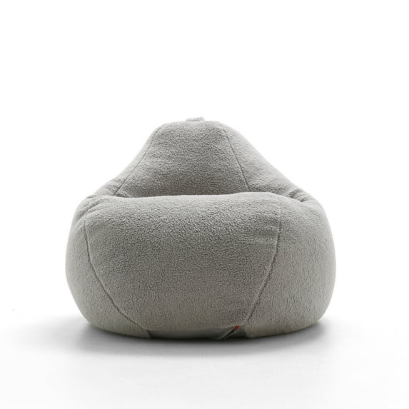 Big Joe Ultra Lounger Bean Bag Chair Soft Faux Fur 2.5 feet Gray Sherpa