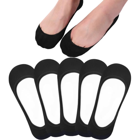Ultra Low Cut Liner Socks Women No Show Non Slip Hidden Invisible for Flats Boat Summer 5 Pairs