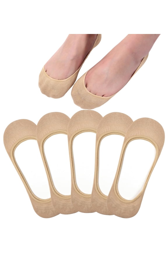 Ultra Low Cut Liner Socks Women No Show Non Slip Hidden Invisible for Flats Boat Summer 5 Pairs