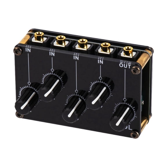 Ultra Low Noise 4 Channel Line Mixer 4 Stereo Channel Mini Audio Stereo Passive Mixer No Need External Power Supply