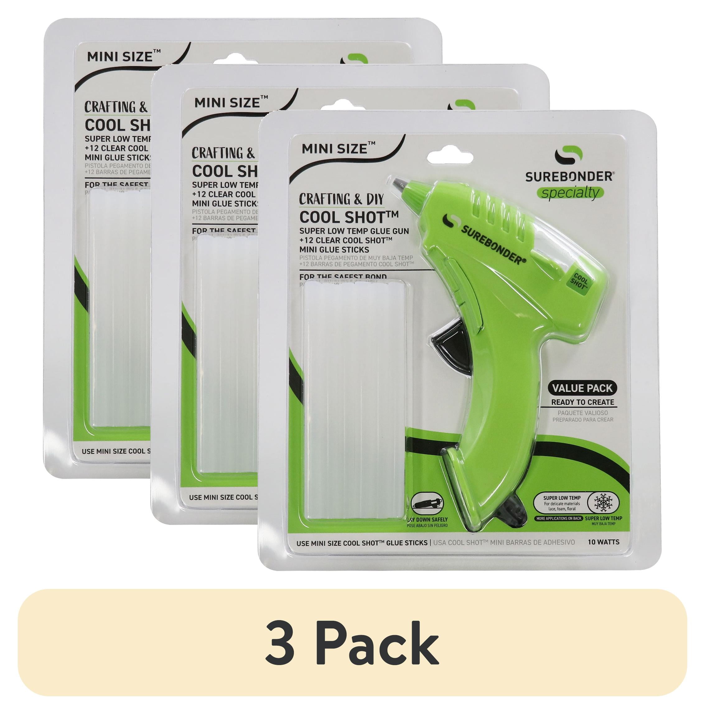 Surebonder Green Mini Low Temp Glue Gun with 12 Sticks