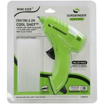 Surebonder 10W Ultra Low Temp Cool Shot Mini Glue Gun Kit with 12 Glue Sticks, Bonds Delicate Materials Like Paper, Fabric, Foam, Balloons - Clear