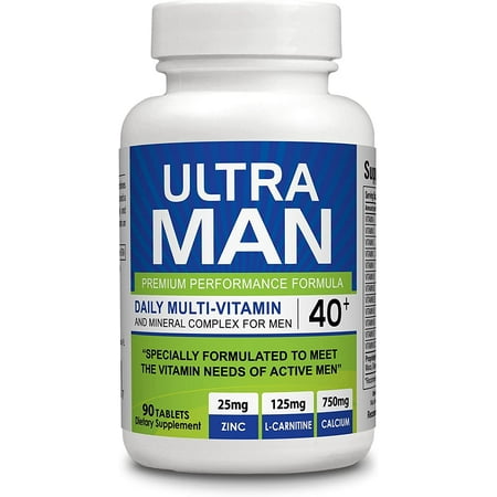 Ultra Man - Multi-Vitamins 90 Tablets - Premium Performance Formula 100% Natural - Multivitamins for Man - Dietary Supplement