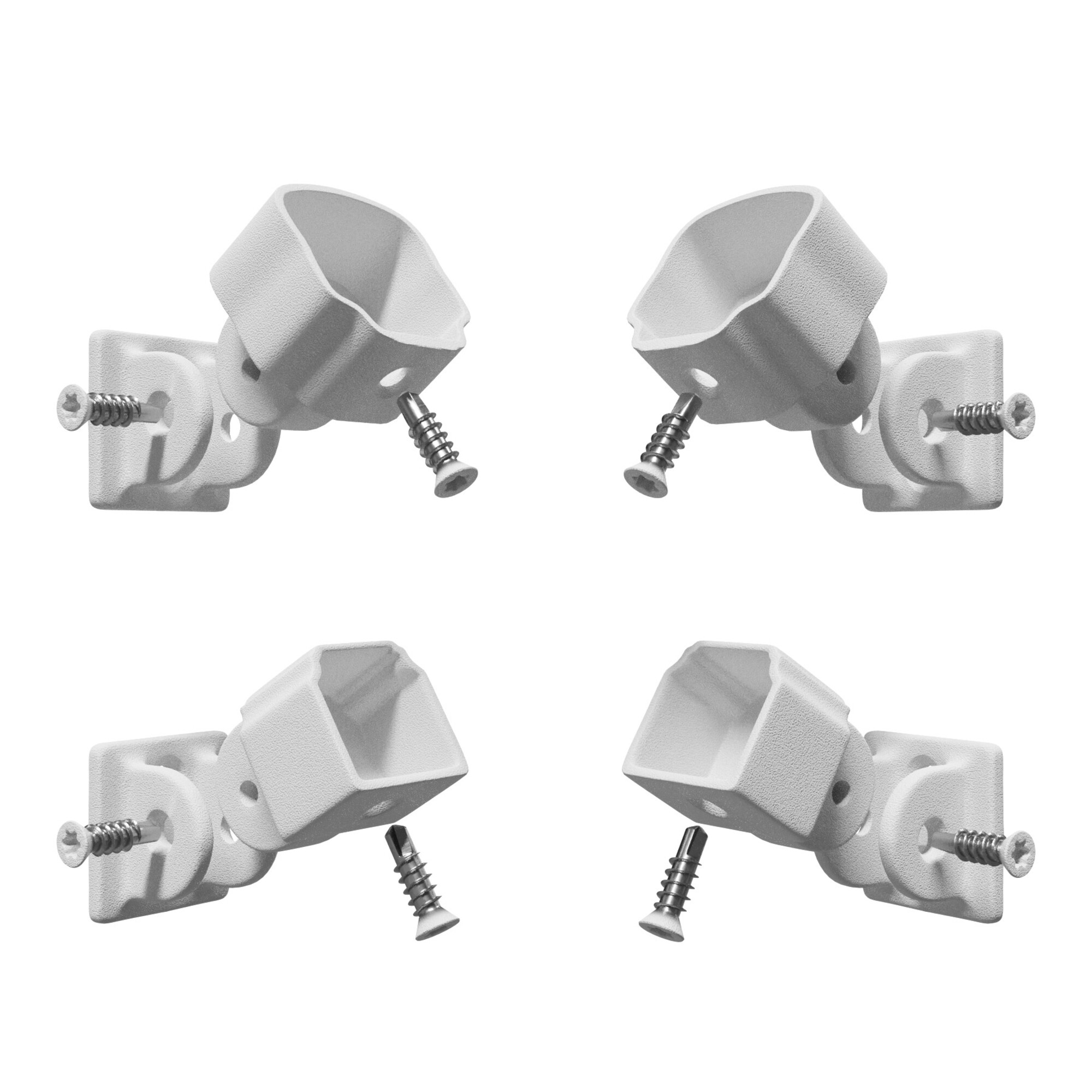 Ultra Max Adams Textured White Aluminum Stair Railing Bracket Kit (4