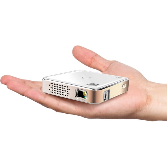 Ultra Mini Portable Projector - HD 1080p Support LED DLP Rechargeable Pico - 100 Display Built-in Speaker - HDMI USB and Micro SD - Compatible with iPhone iPad Android Phones"