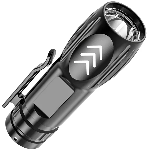 Ultra Mini Powerful LED Flashlight - USB Rechargeable Compact Bright Torch - Waterproof Portable Lantern for Hunting, Camping, and Emergency Use - High Lumens Pocket-Sized Light