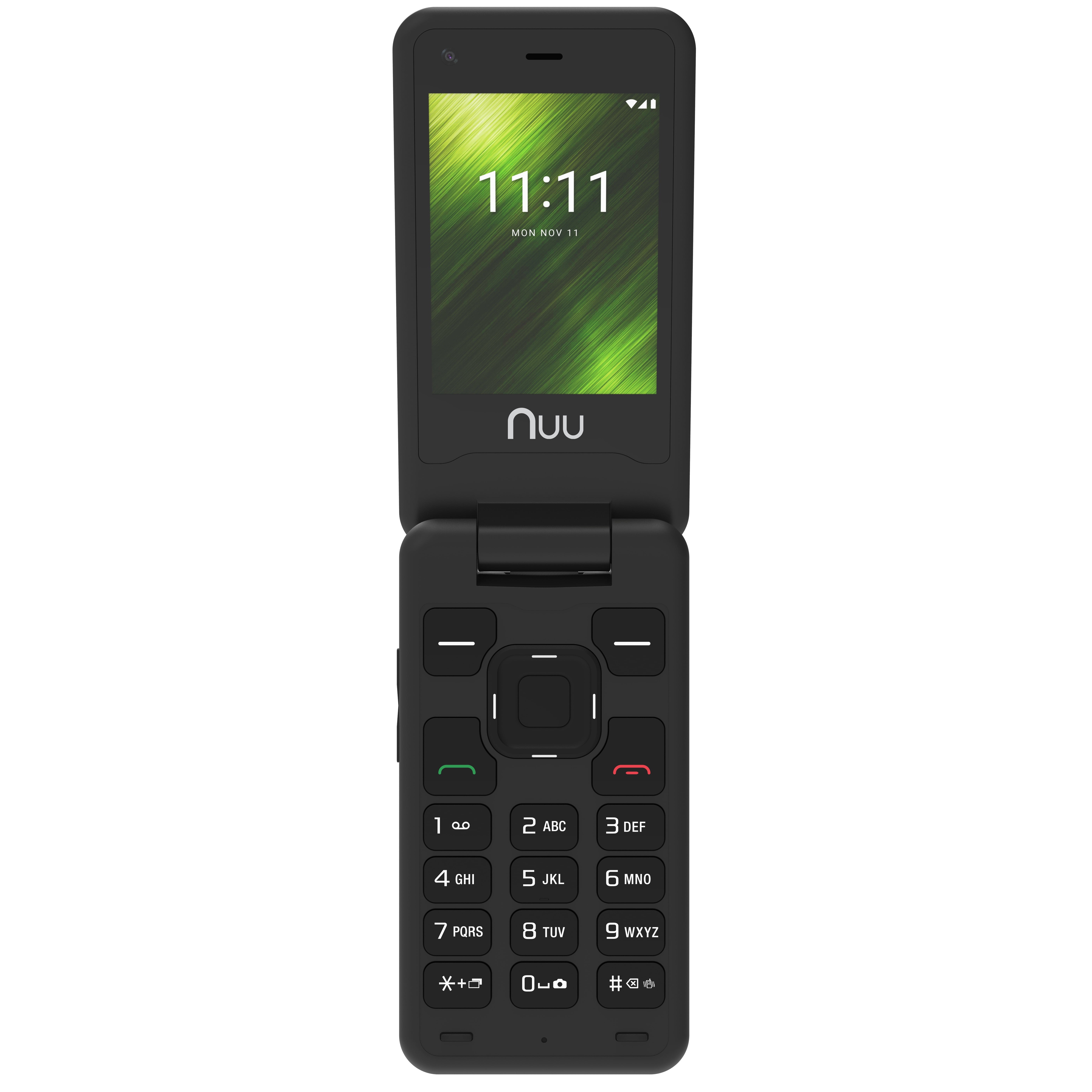 Ultra Mobile Silver NUU Mobile F4L LTE Flip Phone + 1st month of Service 1GB SIM Kit – Designed for Seniors Ages 65+