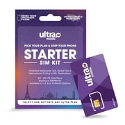 Ultra Mobile Starter SIM Kit, Keep Your Own Phone, No Airtime- Prepaid