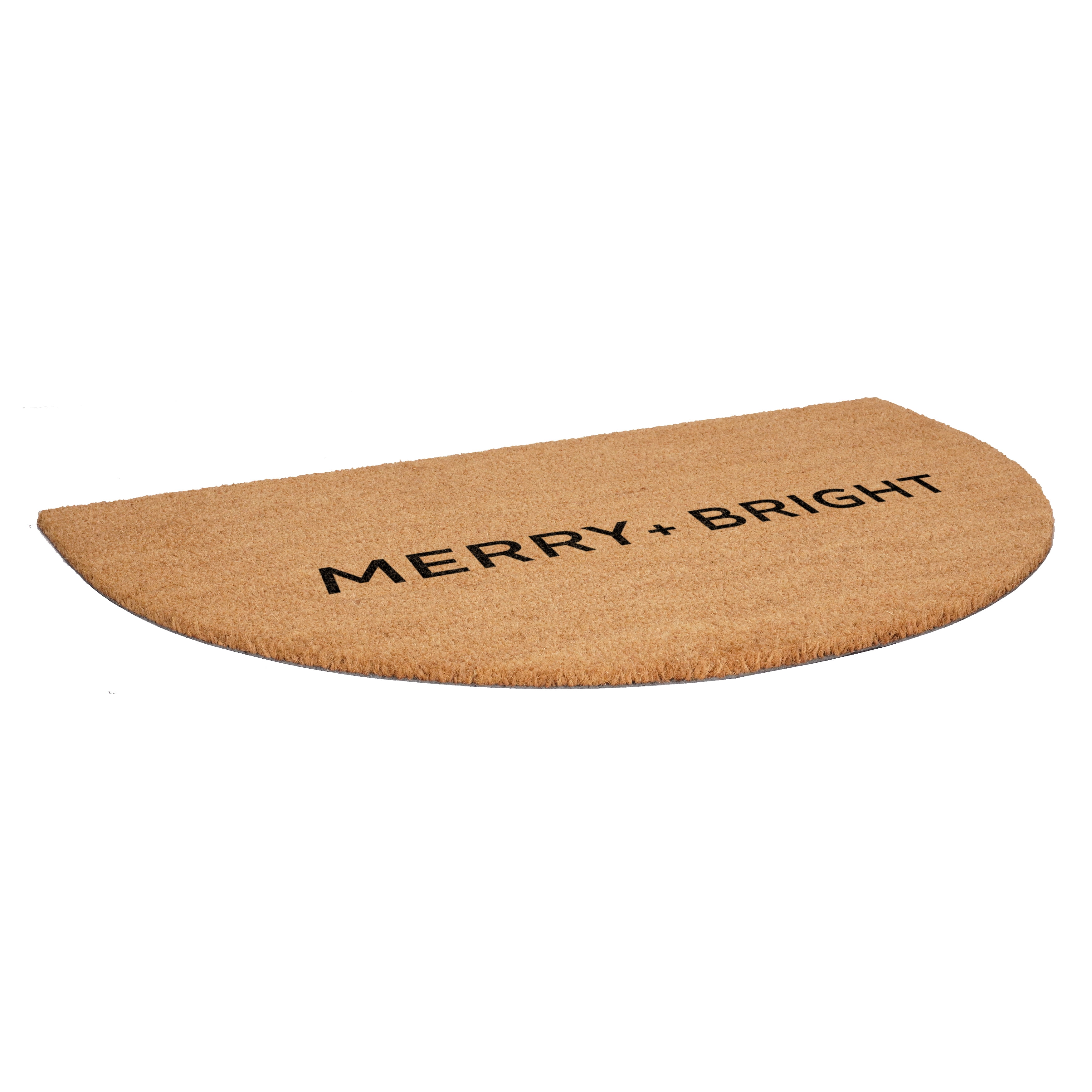 Ultra Modern Merry & Bright Half Round Doormat 24" x 36"